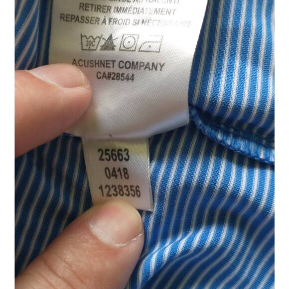 FootJoy Golf Polo. Men's Medium. Blue/White Stripe. - Picture 6 of 7